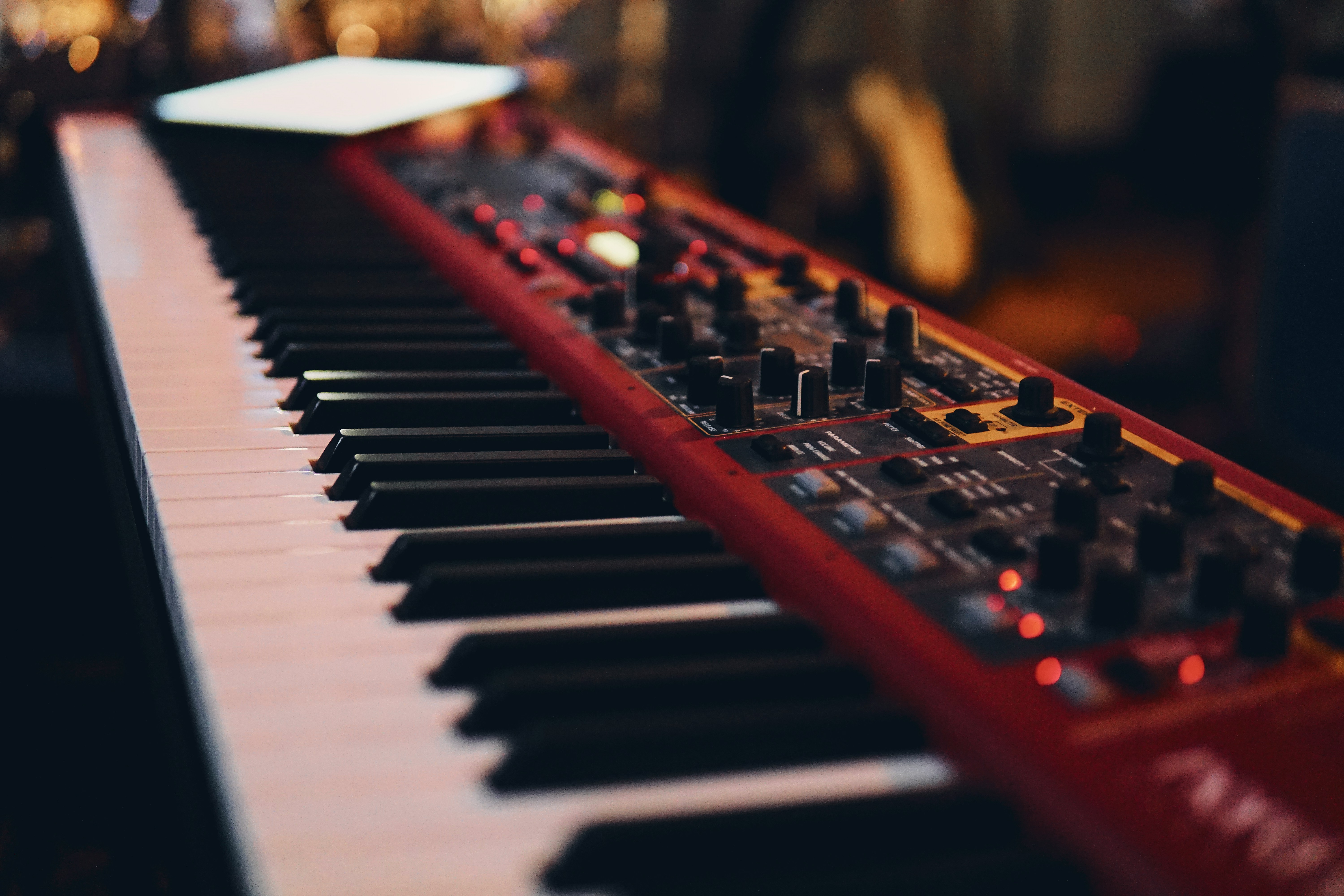 Electronic keyboard close-up
