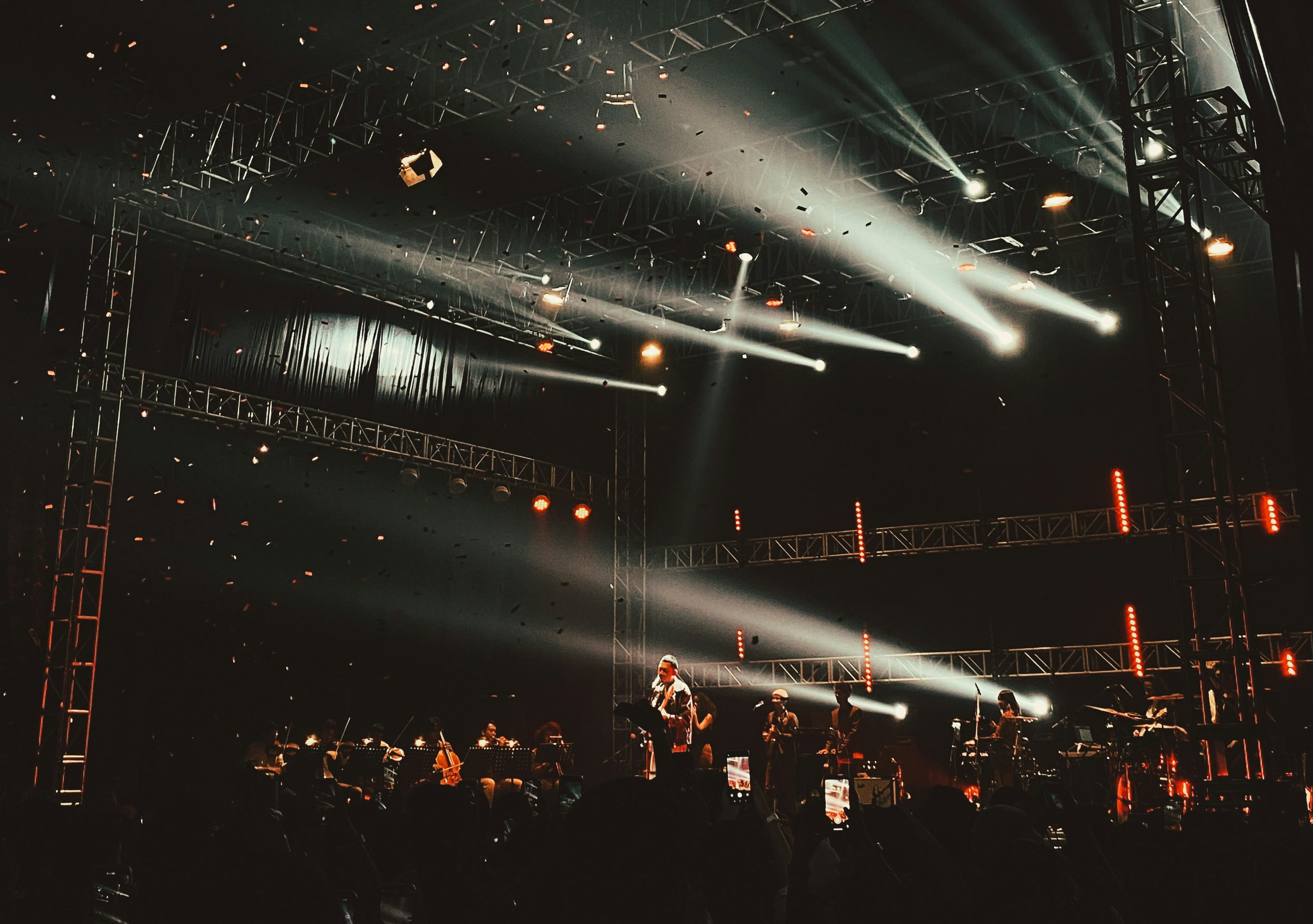 Concert stage with crowd